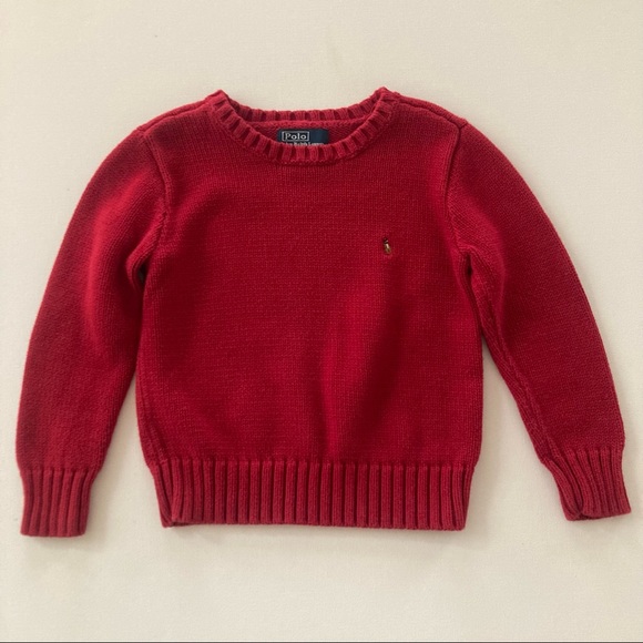 Polo Ralph Lauren Boys 4 Red Sweater Crew Neck - Picture 1 of 7